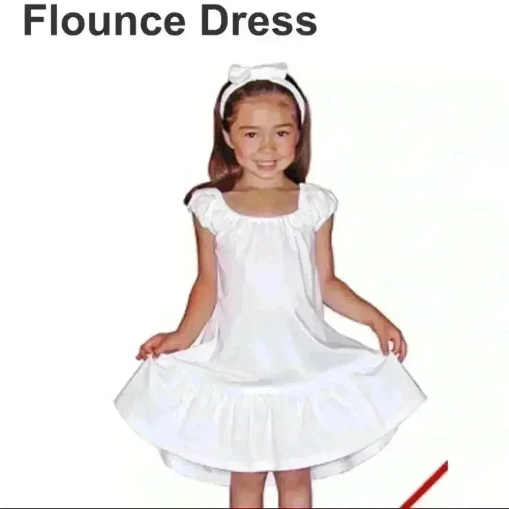 New! Hand Tie dye Puff Sleeve Single Flounce Dress Easter 100% cotton girls 4